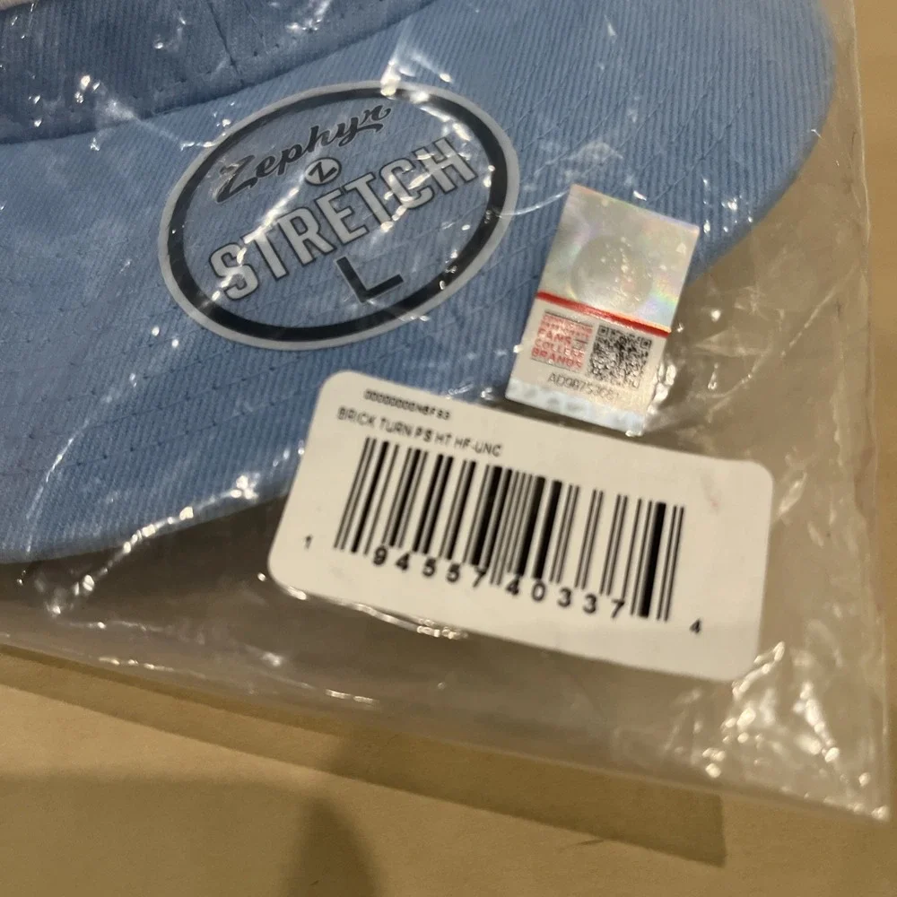 Zephyr North Carolina Tar Heels Script Flat Hat Cap Stretch Flex Large - Blue - Picture 2 of 5